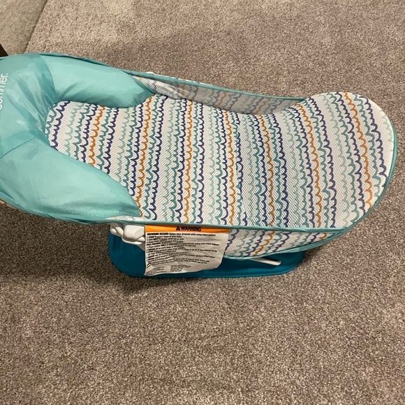 Summer green Infant Baby Bath Shower Seat Bathing Support Folding EUC used 1x - Picture 2 of 4